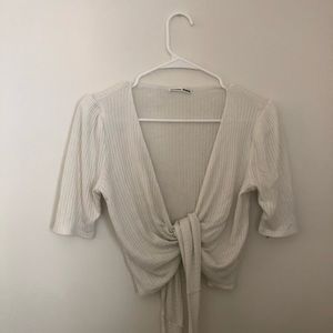 Reformation White wrap top